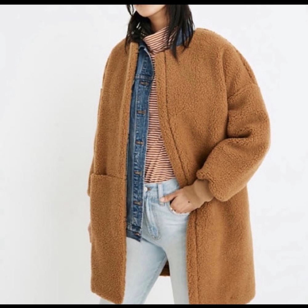 MADEWELL bonded Teddy Sherpa coat. Size medium, only worn a handful of times.